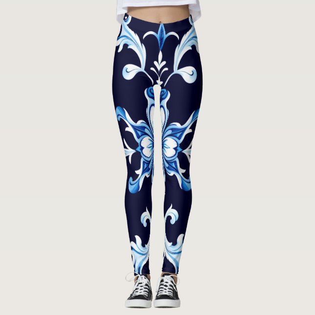 azurblomsterleggings leggings (Framsida)
