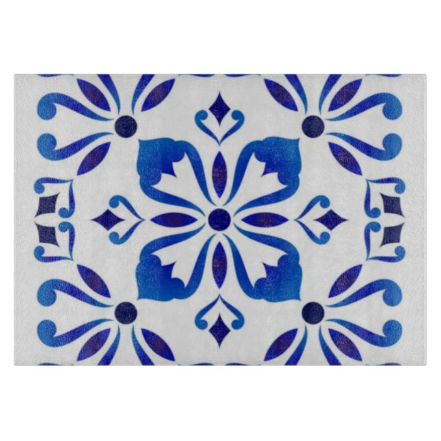 Azure Arabesque Floral Geometry Elegant Coastal (Framsidan)