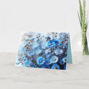 Azure Aster Flowers Collection - födelsedagskort Helgkort