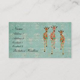 Azure & bärnstensfärgad visitkort för giraff