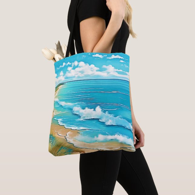 Azure Beach Lugn Design Tygkasse (Närbild)