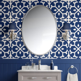 Azure Blommar Tiles - Navy and White - Eclectic