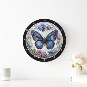 Azure Bloom" - Blue Butterfly Blommigt Stor Klocka