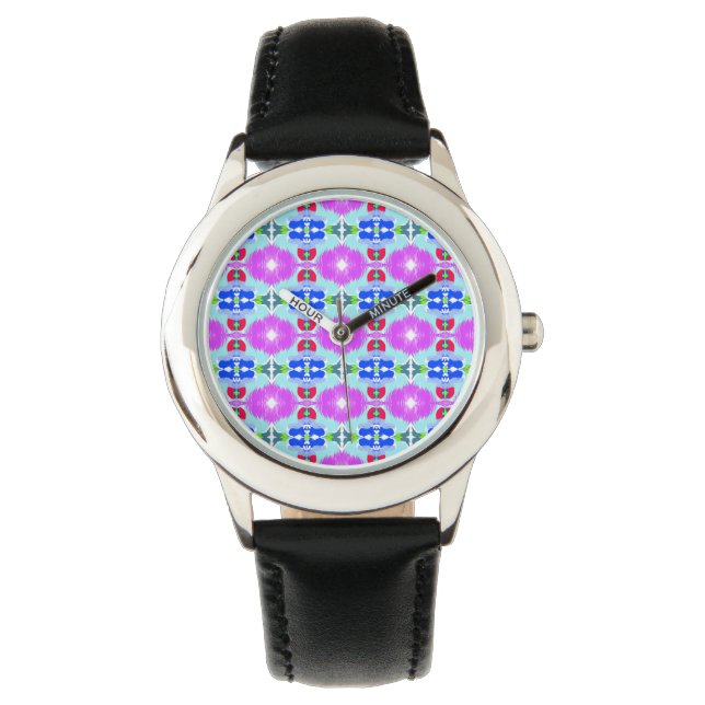 Azure Bloom Kaleidoscope Armbandsur (Framsida)