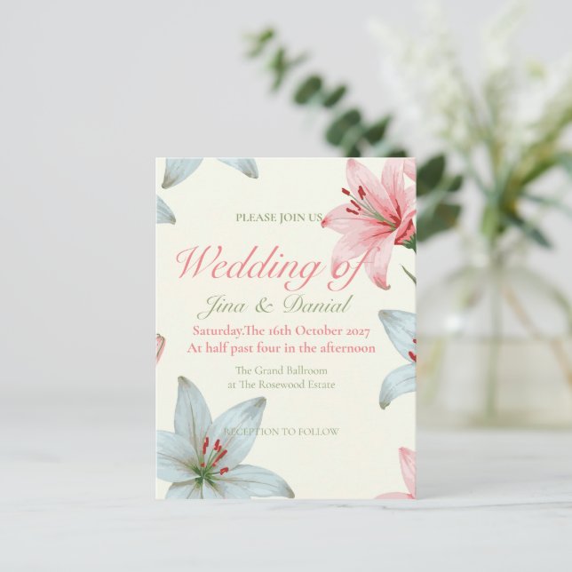 Azure Bloom V03 Vykort (Stående Fram)