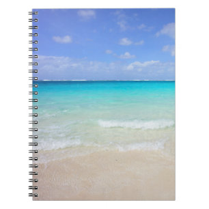 Azure Blue Caribbean Tropical Beach Anteckningsbok