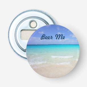 Azure Blue Caribbean Tropical Beach Beer Me Flasköppnare