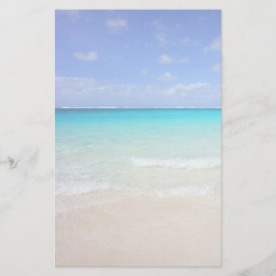 Azure Blue Caribbean Tropical Beach Brevpapper