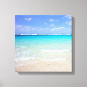 Azure Blue Caribbean Tropical Beach Canvastryck
