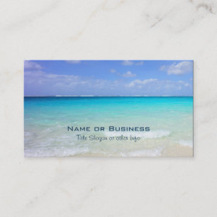 Azure Blue Caribbean Tropical Beach Visitkort