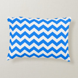 Azure Blue Chevron Prydnadskudde