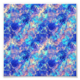 Azure Blue Crumpled Struktur Fototryck