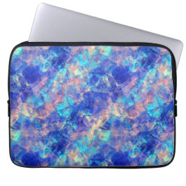 Azure Blue Crumpled Struktur Laptop Sleeve
