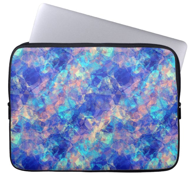 Azure Blue Crumpled Struktur Laptop Sleeve (Framsidan)