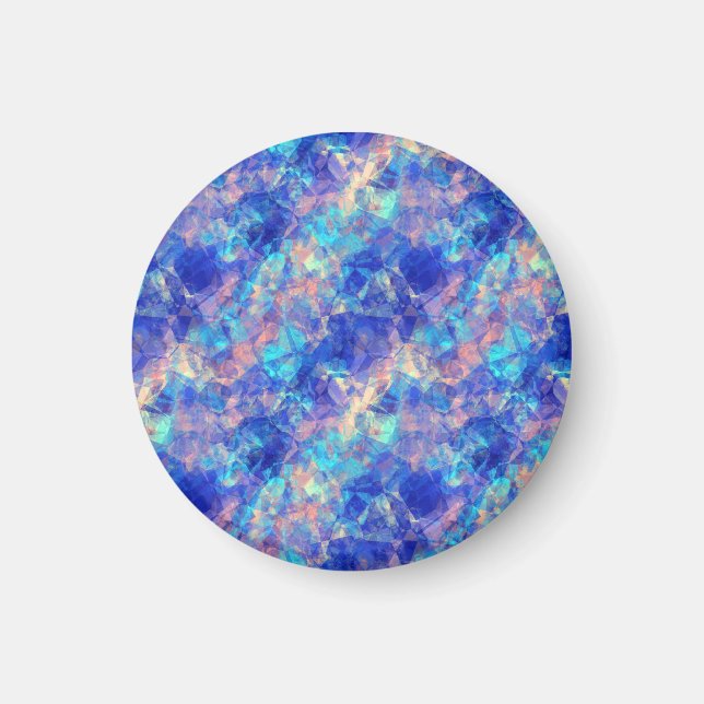 Azure Blue Crumpled Struktur Magnet (Framsidan)