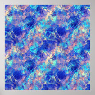 Azure Blue Crumpled Struktur Poster