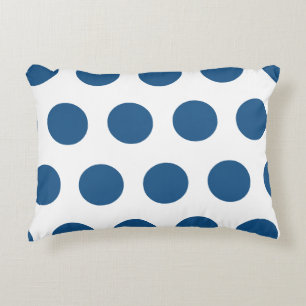 Azure Blue Geometric White Polka dots Prydnadskudde