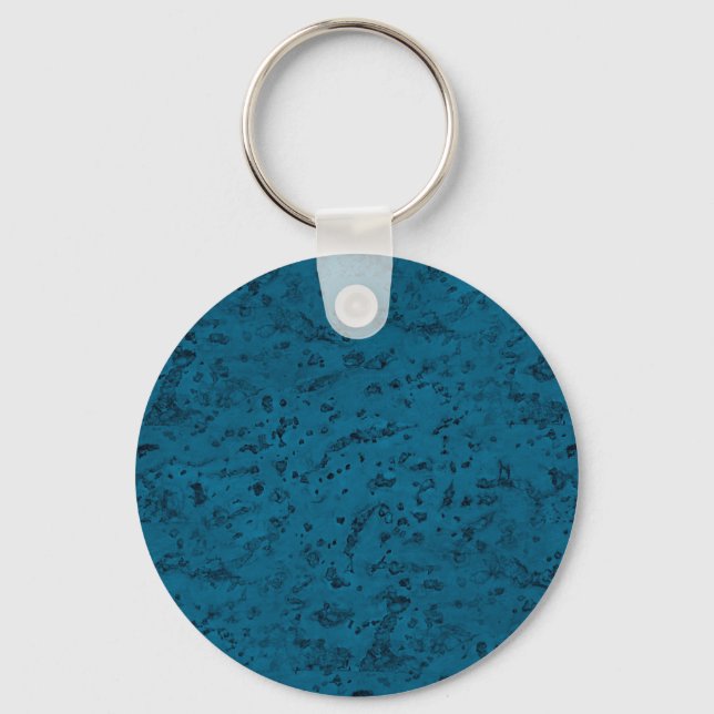 Azure Blue Kork look Wood Grain Nyckelring (Framsida)