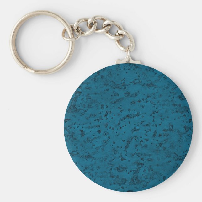 Azure Blue Kork look Wood Grain Nyckelring (Framsidan)