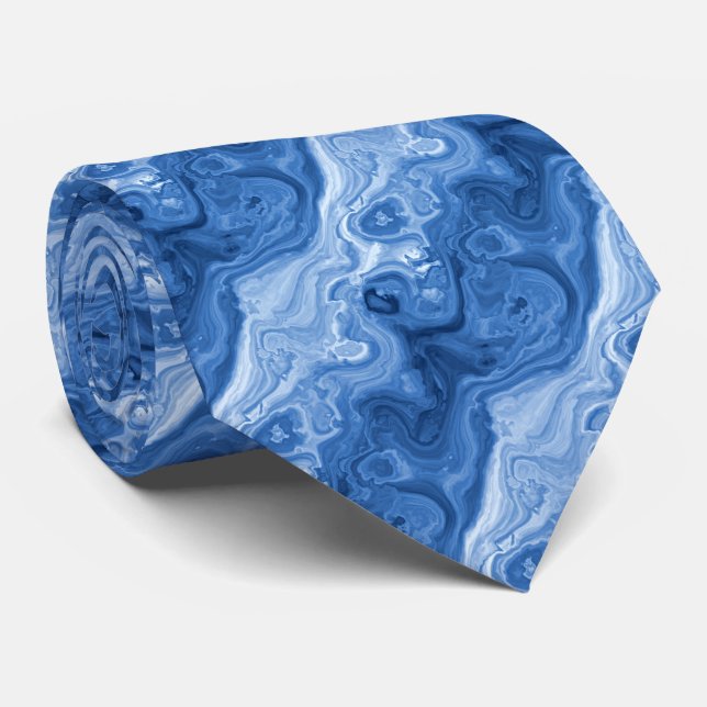 Azure Blue Malachite Marble Swirls Art Mönster Slips (Rullad)