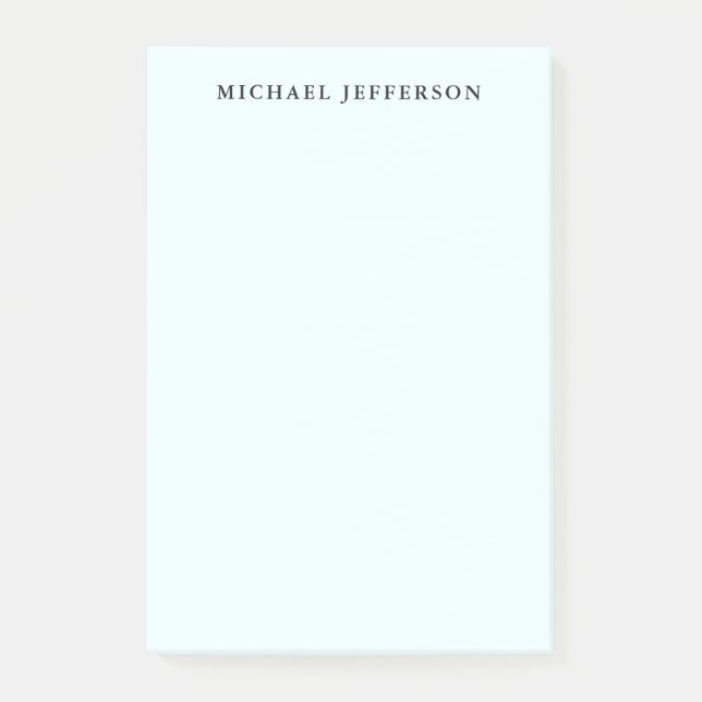 Azure Blue Simple Plain Minimalist Elegant Modern Post-it Block (Framsida)
