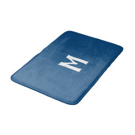 Azure Blue White Monogram Badrumsmatta