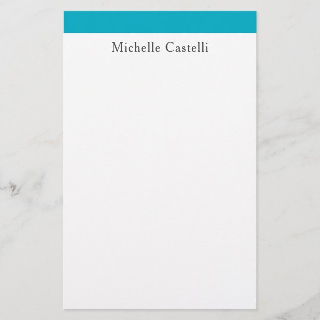 Azure Blue & White-Professionell - unik klassisk Brevpapper (Framsida)
