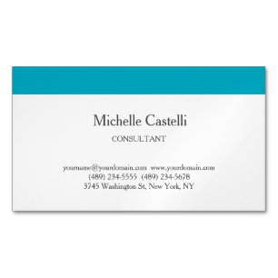 Azure Blue & White-Professionell - unik klassisk Magnetiska Visitkort