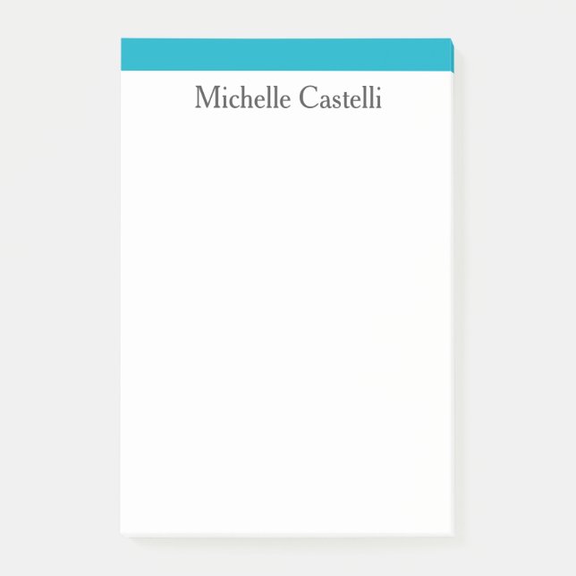 Azure Blue & White-Professionell - unik klassisk Post-it Block (Framsida)