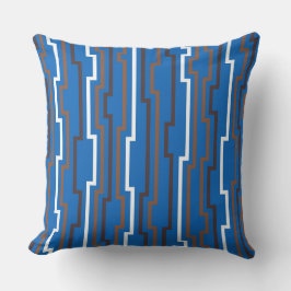 Azure Blue Zig Zag Throw Pillow Kudde