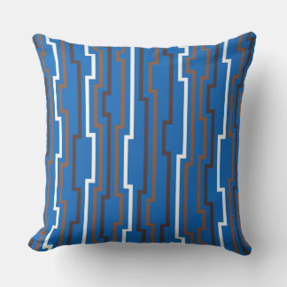 Azure Blue Zig Zag Throw Pillow Kudde