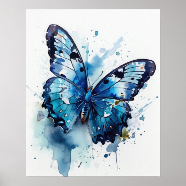 Azure Butterfly Art Print Poster (Framsidan)
