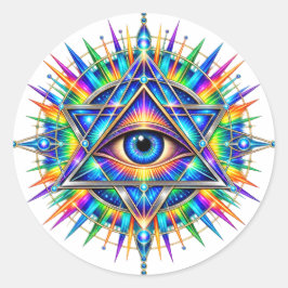 Azure Chevron Eye 3in Rund Klistermärke