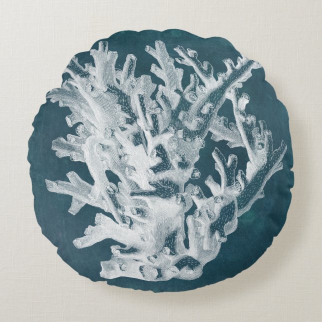 Azure Coral I Rund Kudde (Framsidan)