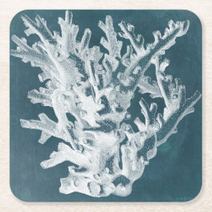 Azure Coral I Underlägg Papper Kvadrat