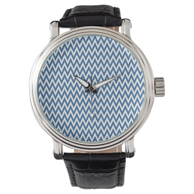 Azure Elegant Chevron Design Armbandsur (Framsida)