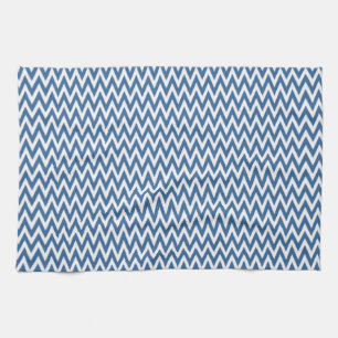 Azure Elegant Chevron Design Kökshandduk