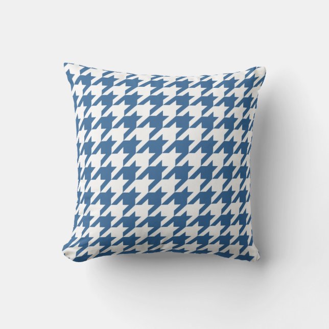 Azure Elegant Houndstooth Kudde (Framsida)
