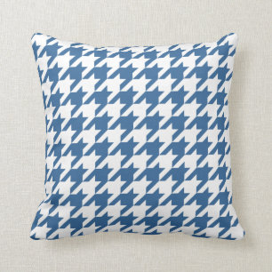 Azure Elegant Houndstooth Kudde