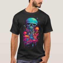 Azure Enigma: Blue Jellyfish Skull