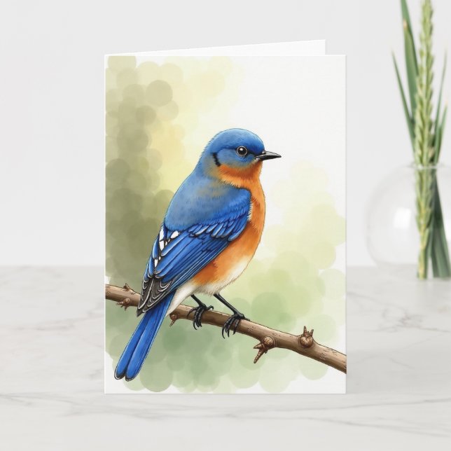 Azure Fågel Gren Scen Kort (Framsida)