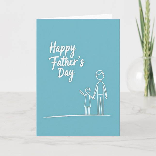 Azure Fathers Day Bond-kort Kort (Framsida)