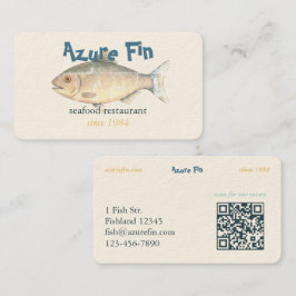 Azure Fin Classic Fish Restaurant QR-kod Visitkort