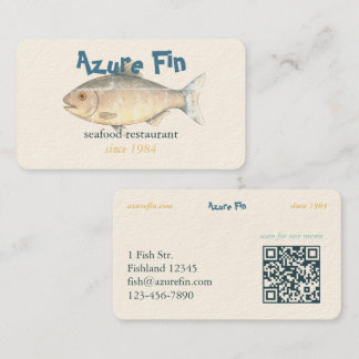 Azure Fin Classic Fish Restaurant QR-kod Visitkort