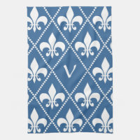 Azure Fleur de Lis med inledande monogram