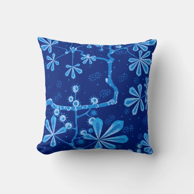 Azure Frost Flower Dekorativ kudde (Framsida)
