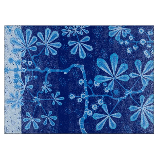 Azure Frost Flower Large Glass Clearboard Board (Framsidan)