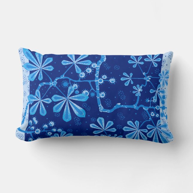 Azure Frost Flower Lumbar Pillow Lumbarkudde (Framsida)