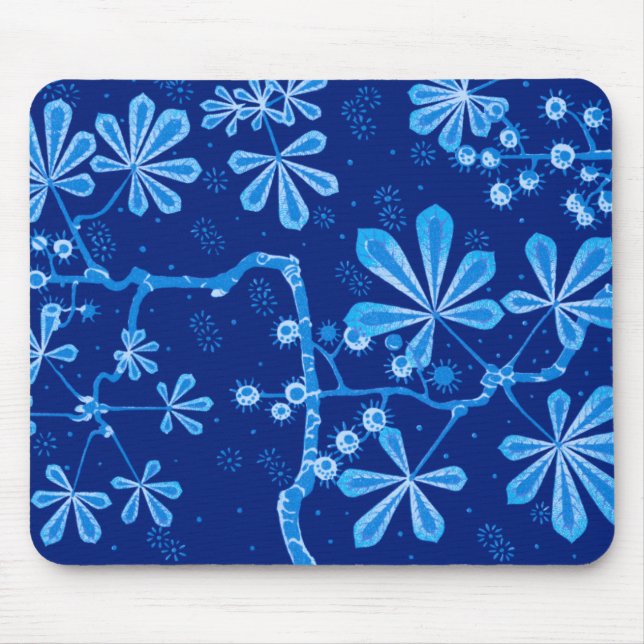 Azure Frost Flower Mousepad Musmatta (Framsidan)