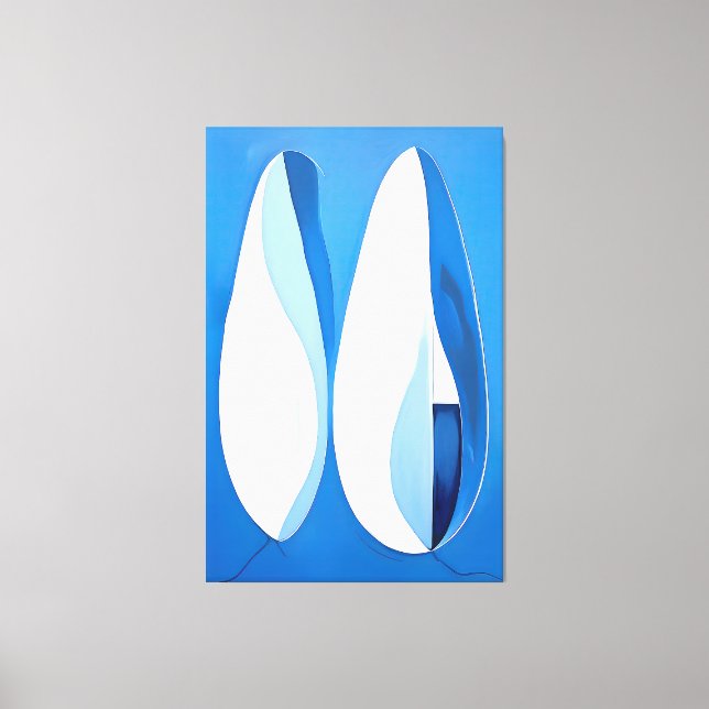 Azure Geometric Sergranat Abstrakt Canvastryck (Framsida)